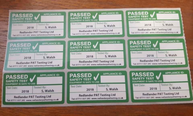 PAT TEST LABEL